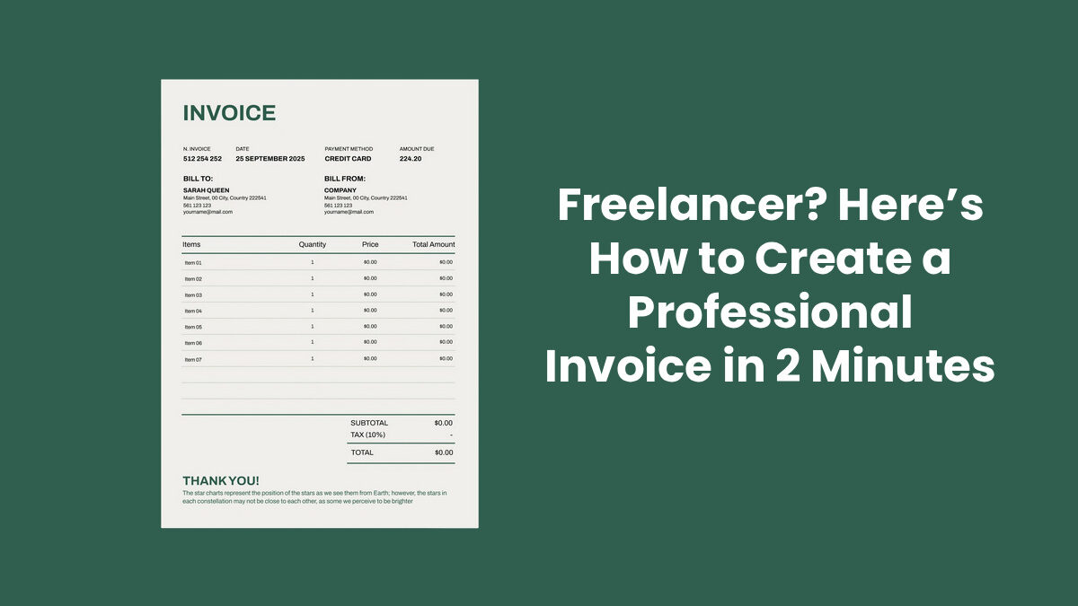 Freelancer? Here’s How to Create a Professional Invoice in 2 Minutes